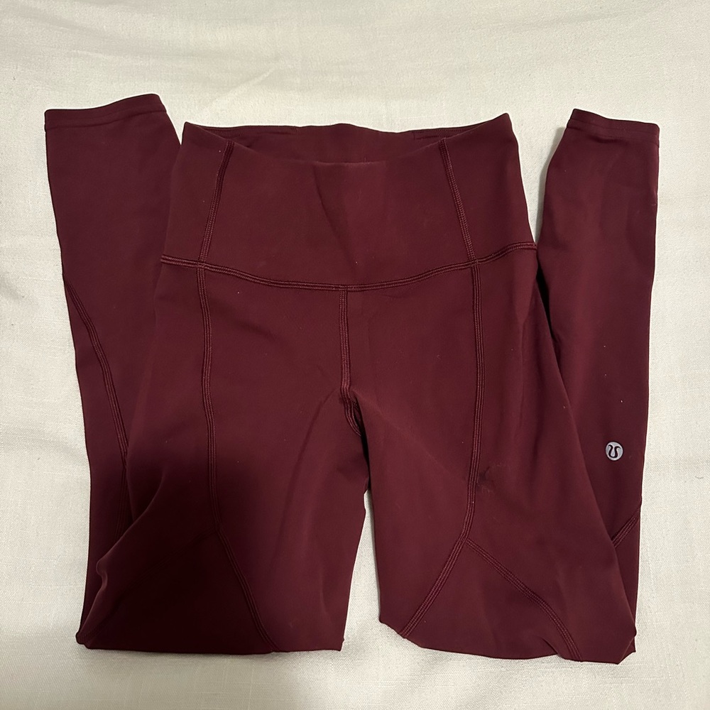 Lululemon To the Beat 24” Maroon high rise legging